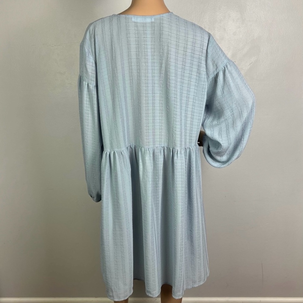 NEW SAMSØE SAMSØE BLUE STRIPED MINI DRESS - Picture 7 of 9